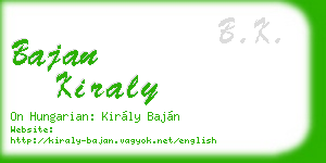 bajan kiraly business card
